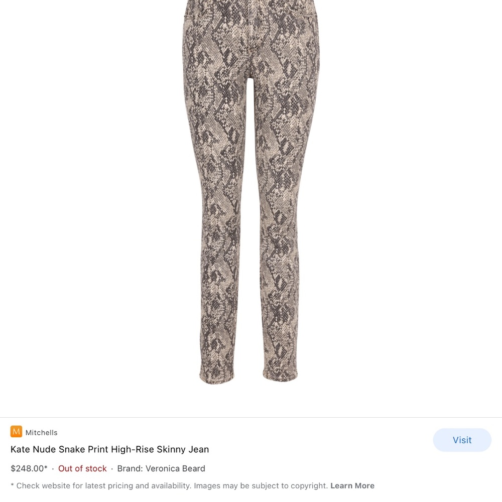 Veronica Beard High -Rise Skinny Jeans NWT. Size 26